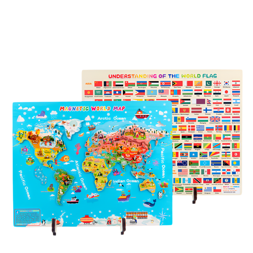 Magnetic World Map Wooden Puzzle