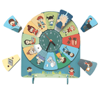Children's Cartoon Time Cognition Set, its characters, and its use in daily routines.  #learningthroughplay #happyroutines #familyfun #cartoontimecognition #educationaltoys #toddlerdevelopment #preschoollearning #wonderkiiids