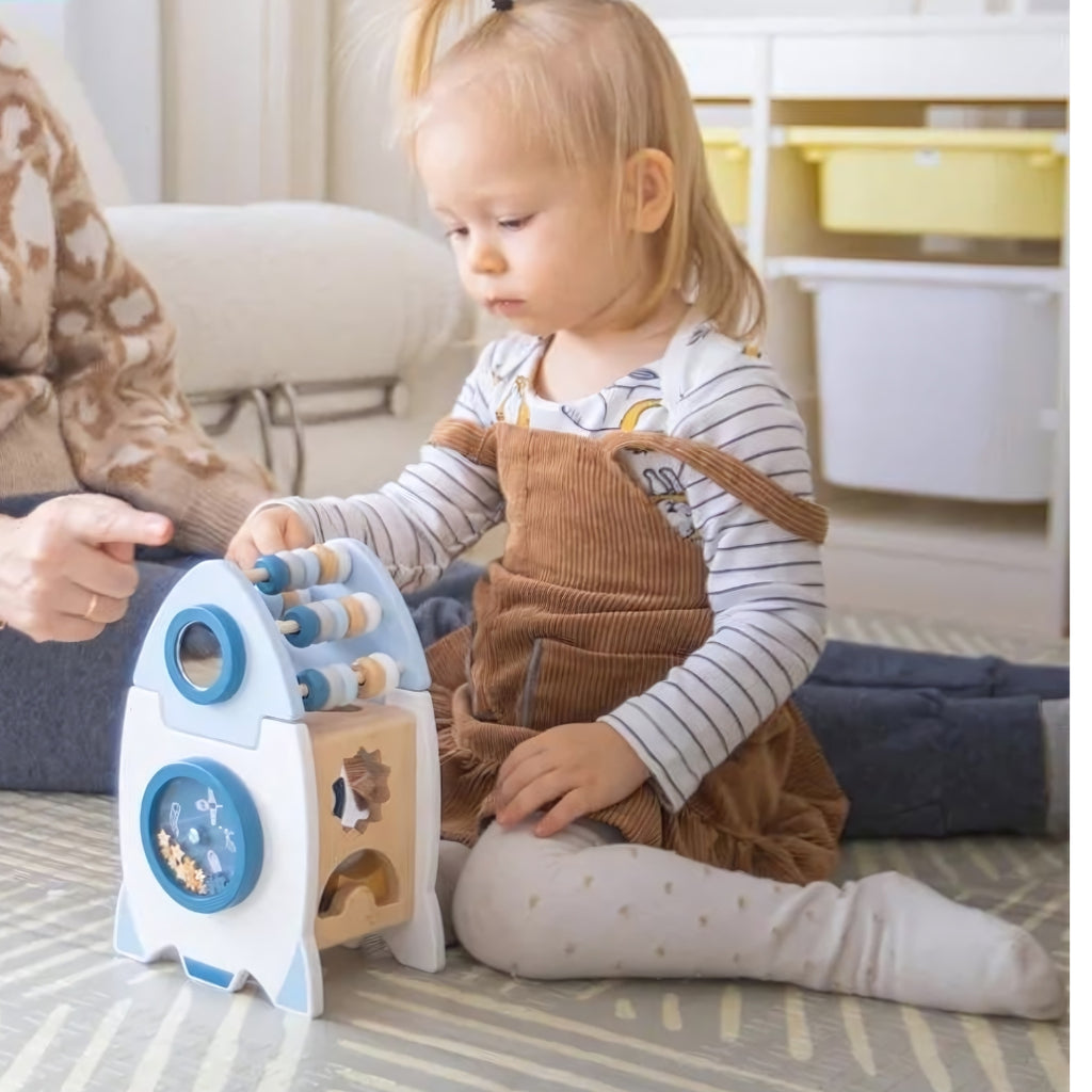 5 in 1 Rocket Shape Sorting Cube Toys for Toddlers