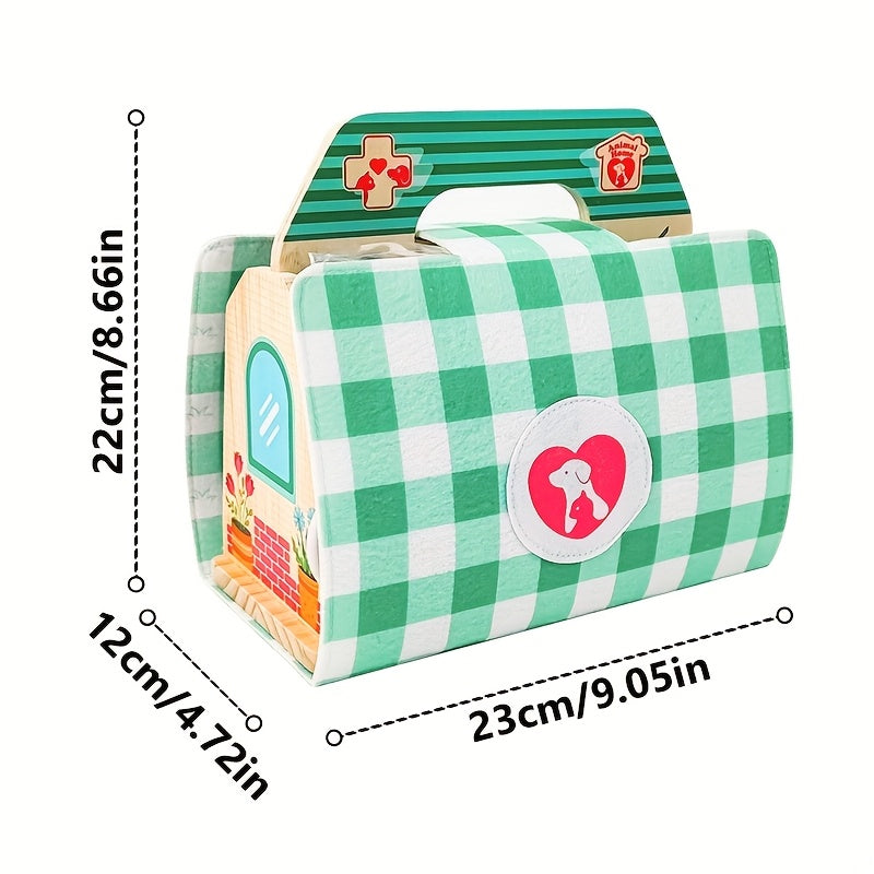 Montessori wooden pet hospital toy