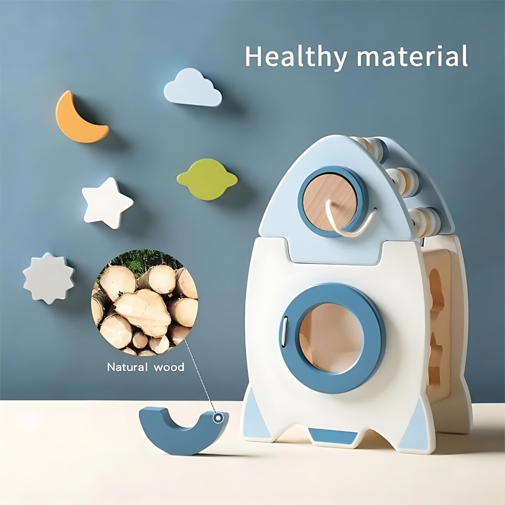 5 in 1 Rocket Shape Sorting Cube Toys for Toddlers