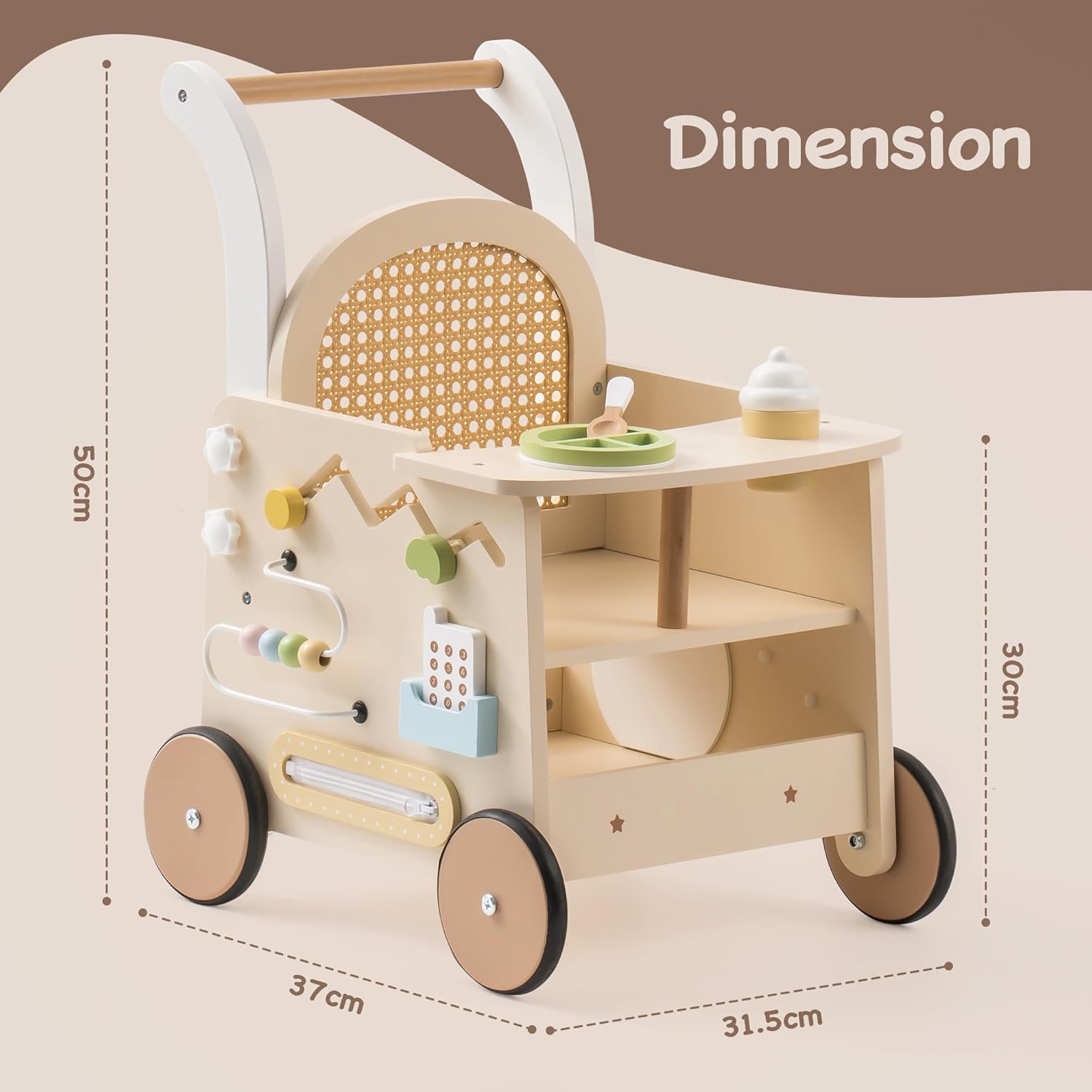 Baby Walker Wooden Pram