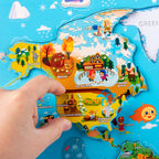 Magnetic World Map Wooden Puzzle