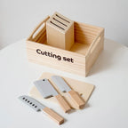 Wooden Food Cutting Set – Montessori Pretend Play Kitchen Toy