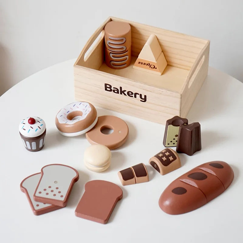 Wooden Food Cutting Set – Montessori Pretend Play Kitchen Toy
