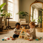 WK Wooden Windmill Track Gliding Car Toy Wonder Kiiids