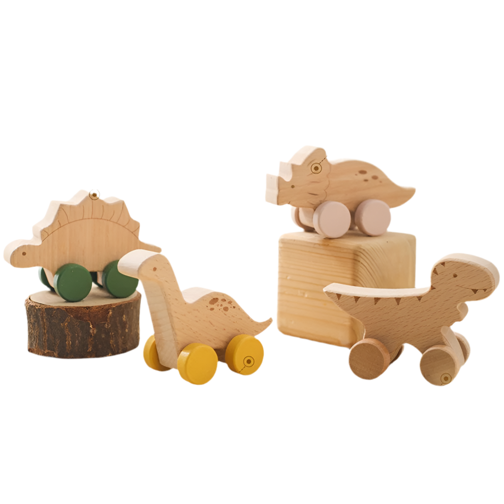 Wonder Montessori wooden baby toy – eco-friendly push car in hedgehog design for newborn sensory play and conscious parenting.