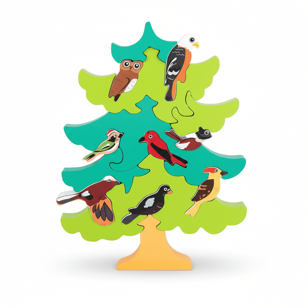 Wooden Bird Tree Puzzle Wonder Kiids