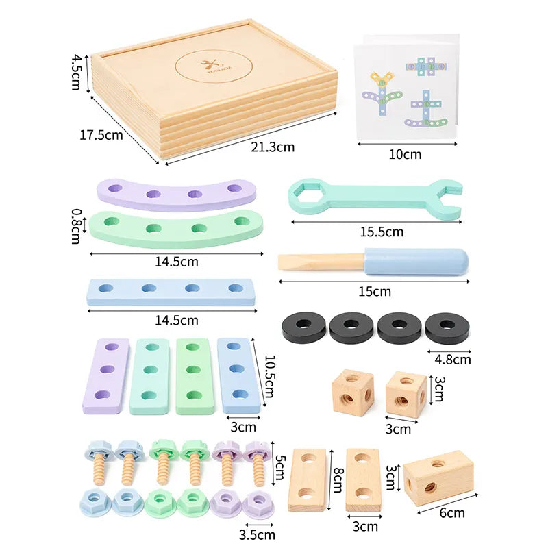 Wooden creative nut kids assembly kit