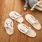 Wooden Lacing Shoes
