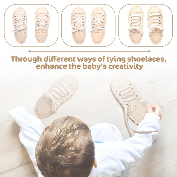 Wooden Lacing Shoes