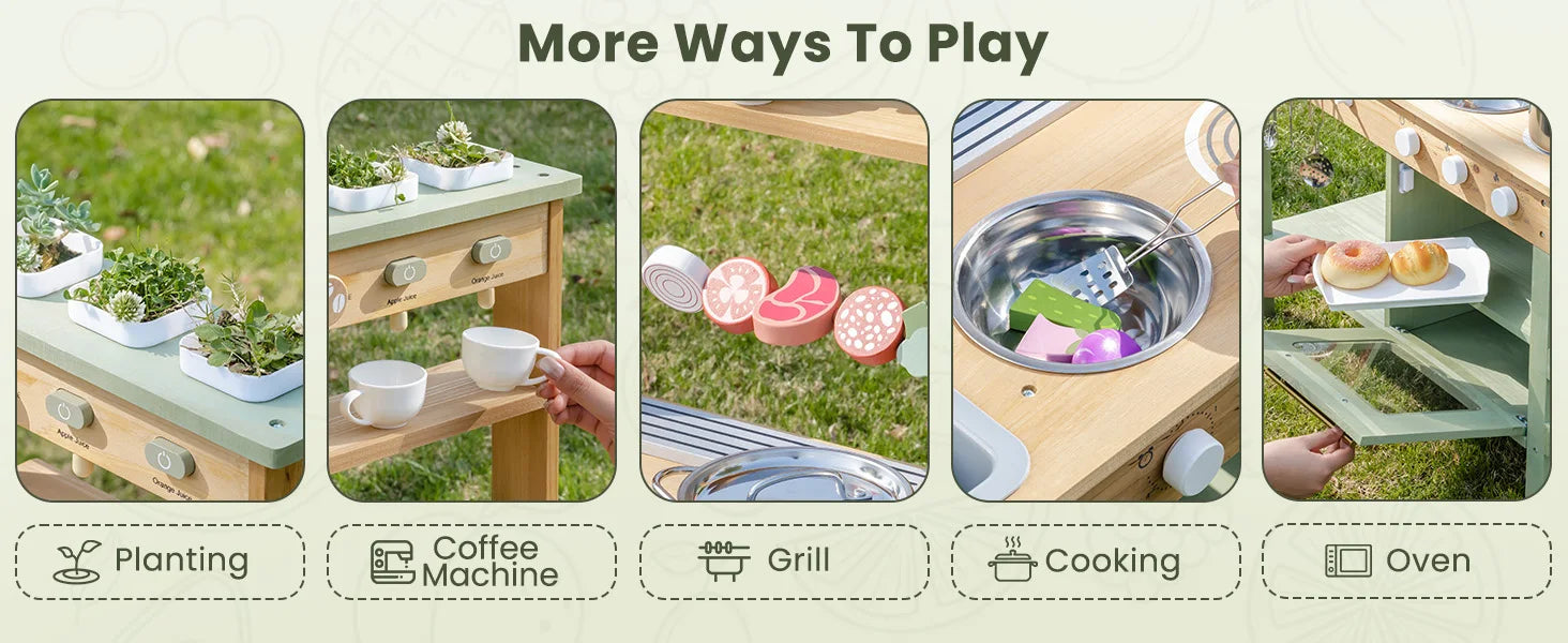 WK Montessori Wooden Mud Kitchen