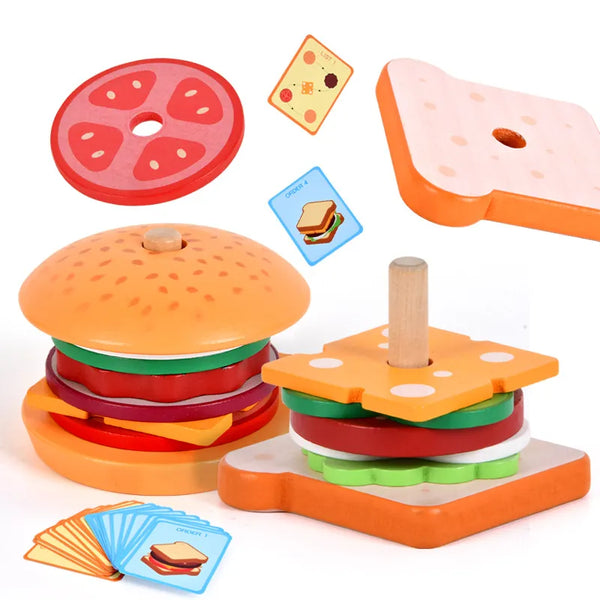 Montessori Burger Stacking Toys