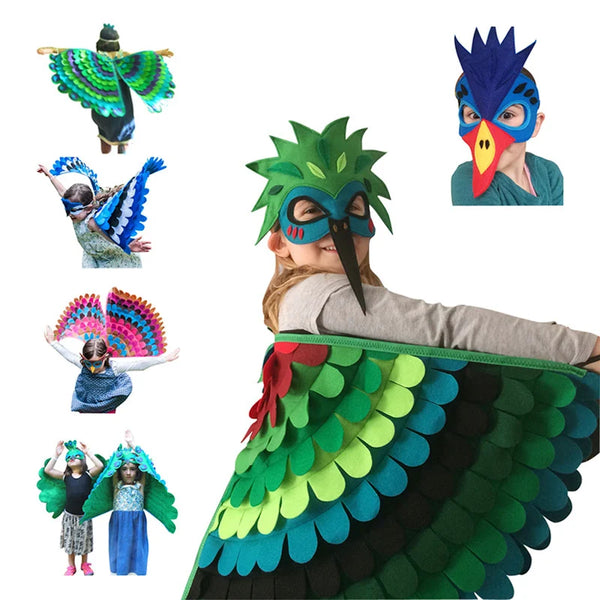 Eco-friendly felt wings for kids, perfect for educational pretend play and imaginative adventures.