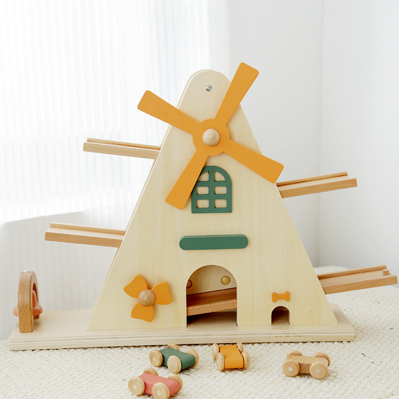 Wonder Kiiids_Eco-friendly Montessori wooden windmill track glider toy