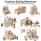 Wooden Log Cabin Building Set