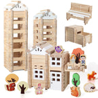 Wooden Log Cabin Building Set Wonder Kiiids 
