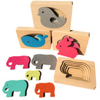 Children's Toys, Wooden Puzzle Set, Multi-layer Puzzle, Thickened Wood, Educational Toys, Animal Puzzle, Fine Motor Skills, Problem-solving, Hand-eye Coordination, Toddler Toys, Kids Play, Learning Toys, Vibrant Colors, Durable Design, Early Childhood Education.