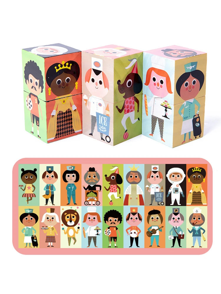 Wooden Character Matching Puzzle