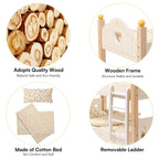 Montessori Wooden Doll Bunk Beds – 2-in-1 Role-Play Furniture